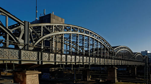 Low angle view of bridge against clear sky