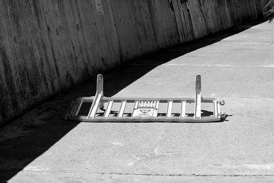 Abandoned ladder on ground