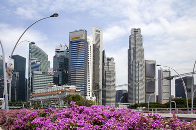 View of skyscrapers in city against sky