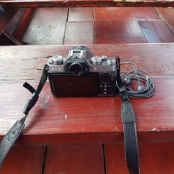 High angle view of camera on table