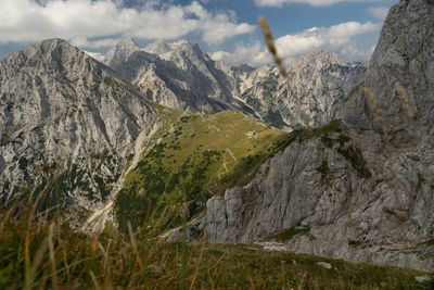 Scenic view of mountains against sky