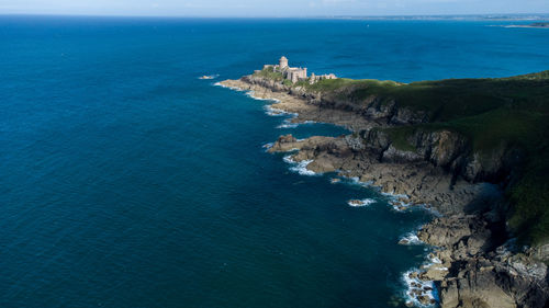 High angle view of sea against sky