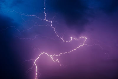 Low angle view of lightning in sky