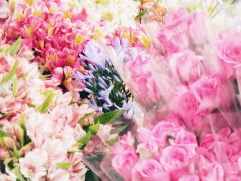 Close-up of pink rose bouquet