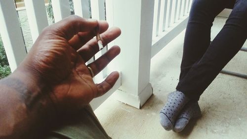 Low section of person legs