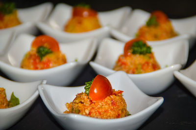 Close-up of salad in plate on table