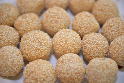 Full frame shot of sesame laddus