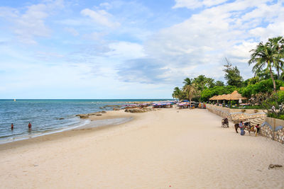 Scenic view of beach against sky