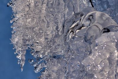 Close-up of frozen water