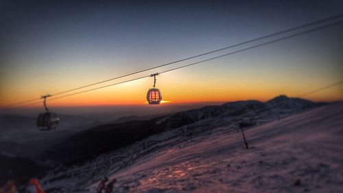 Scenic view of mountains at sunset