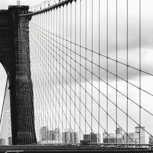 Low angle view of suspension bridge