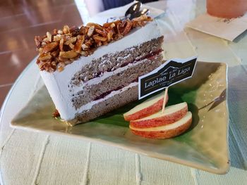 Close-up of cake in plate