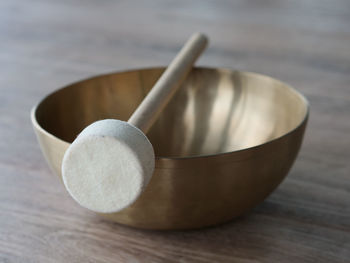 Close-up of eggs in bowl on table