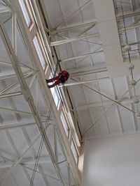 Low angle view of man standing in building