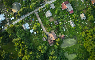 High angle view of buildings in city