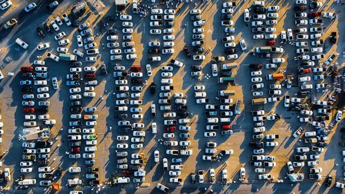 High angle view of traffic on road