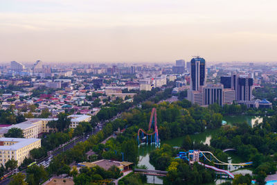 High angle view of cityscape