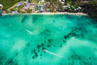 High angle view of  phi phi island krabi thailand 