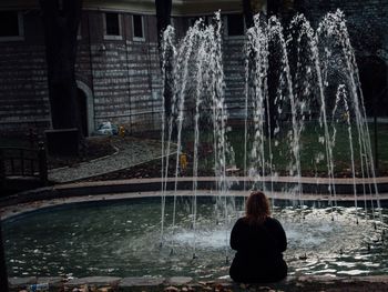 Woman standing in water