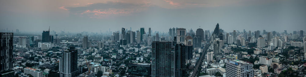 Panoramic view of bangkok skyline
