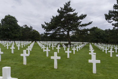 View of cemetery against sky