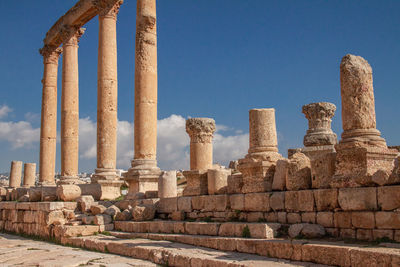 Old ruins of temple against sky