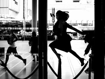 People on street in city