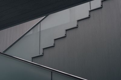 Low angle view of staircase and railing