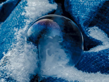 Close-up of bubbles in glass