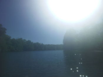 Scenic view of lake against clear sky