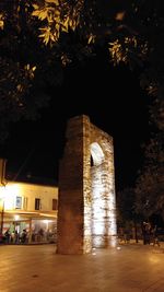 View of historical building at night