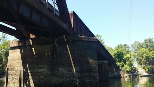 High angle view of bridge against clear sky