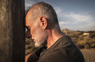 Portrait of a man looking away