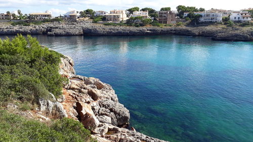 Rock formations by sea