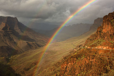 Rainbow over mountains