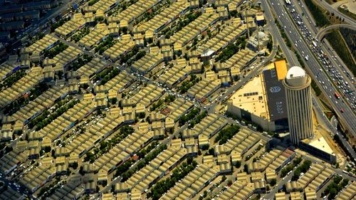 High angle view of cityscape