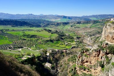 Scenic view of landscape against clear sky