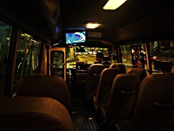 Interior of bus