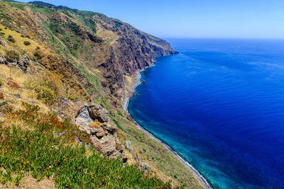 High angle view of sea against sky