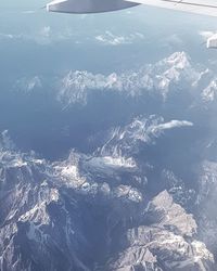 Aerial view of snowcapped mountains
