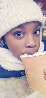 Close-up portrait of cute girl