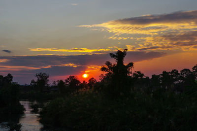 Scenic view of sunset over landscape