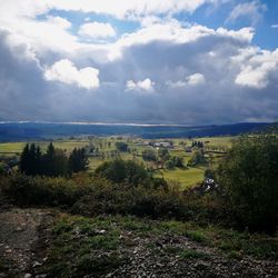 Scenic view of field against sky