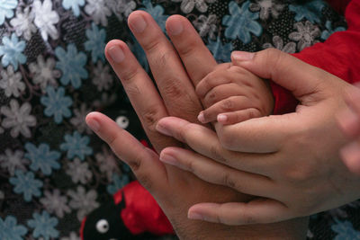 Close-up of baby hands