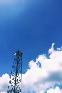 Low angle view of water tower against sky