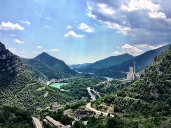 High angle view of landscape against sky