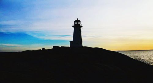 View of built structure at sunset