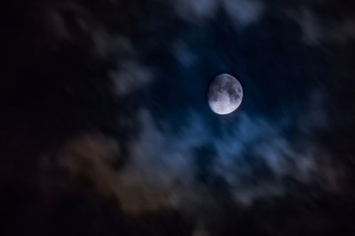 Low angle view of moon in sky