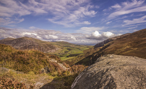 Scenic view of mountains against sky