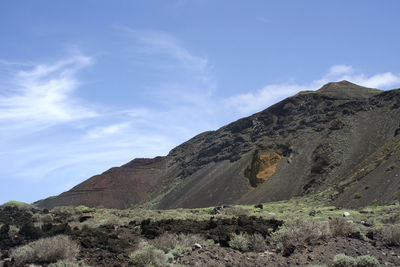 Low angle view of mountain against sky